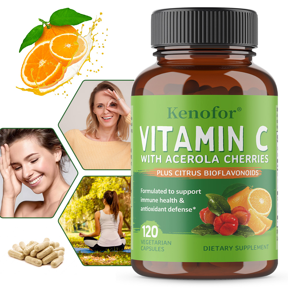 Zinc Supplement 50Mg - Vitamin C Supplement Capsules Containing Acerola