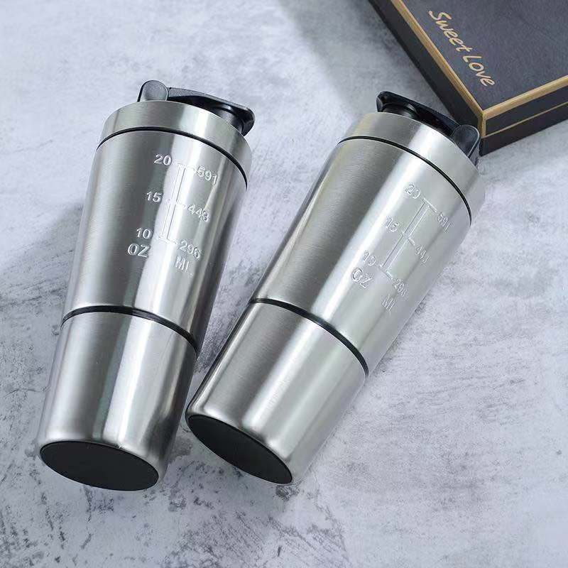 Stainless Steel Protein Shaker - Fitness Nutrition Protein ulasan dan harga