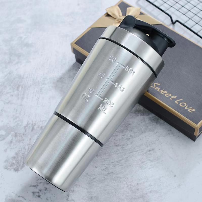 Stainless Steel Protein Shaker - Fitness Nutrition Protein ulasan dan harga