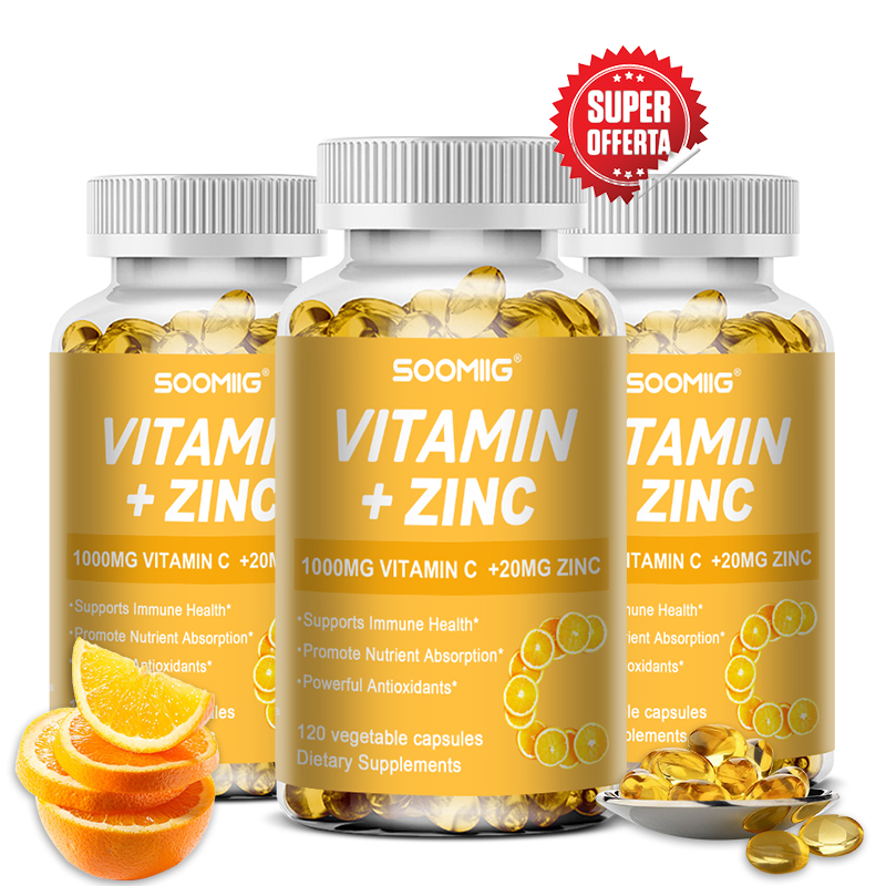 Vitamin C 1000mg + Zinc 20mg C - Zinc Supplement 50Mg ulasan dan harga