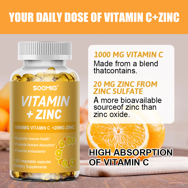 Vitamin C 1000mg + Zinc 20mg C - Zinc Supplement 50Mg ulasan dan harga